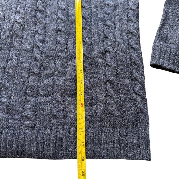 Line of Trade Sweater Mens Large Gray Shetland Wool Cable Knit Pullover Preppy - Picture 6 of 7